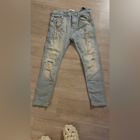 Zara Man. Aged vintage looking Jeans with Zips. - Picture 8 of 10